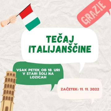Tečaj italijanščine na Lozicah